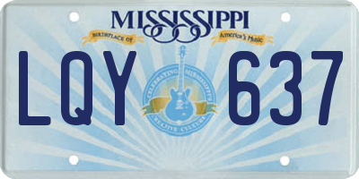 MS license plate LQY637