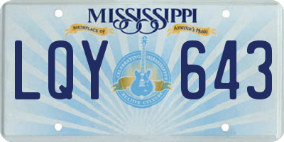 MS license plate LQY643