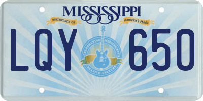 MS license plate LQY650
