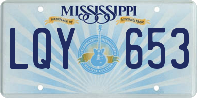 MS license plate LQY653