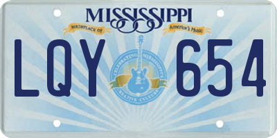 MS license plate LQY654