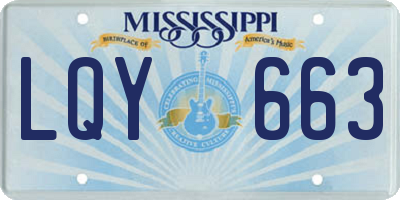 MS license plate LQY663
