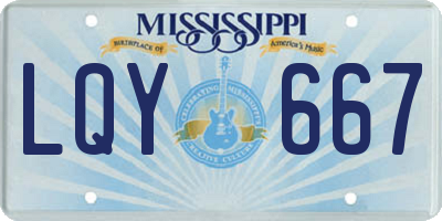 MS license plate LQY667