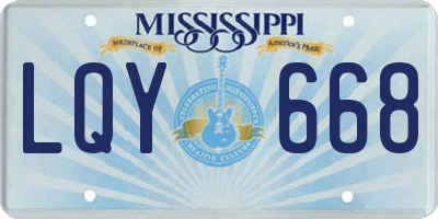 MS license plate LQY668