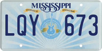 MS license plate LQY673