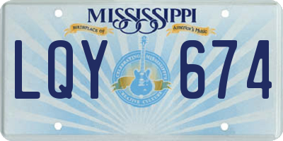 MS license plate LQY674