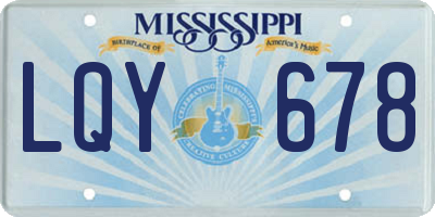 MS license plate LQY678