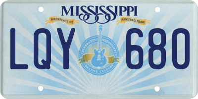 MS license plate LQY680