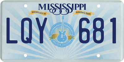 MS license plate LQY681
