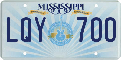 MS license plate LQY700