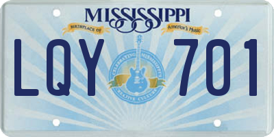 MS license plate LQY701