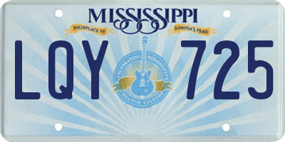 MS license plate LQY725