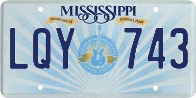 MS license plate LQY743