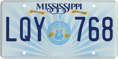 MS license plate LQY768