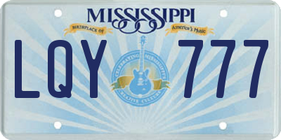 MS license plate LQY777
