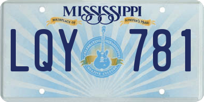 MS license plate LQY781