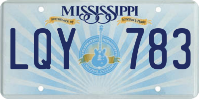 MS license plate LQY783