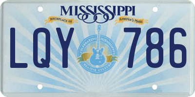 MS license plate LQY786