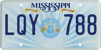 MS license plate LQY788