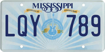 MS license plate LQY789