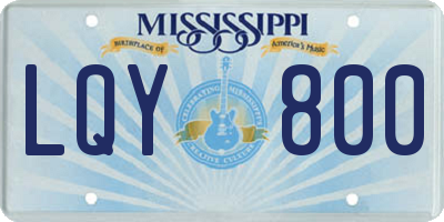 MS license plate LQY800
