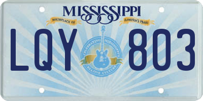 MS license plate LQY803