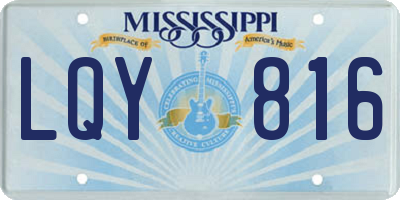 MS license plate LQY816