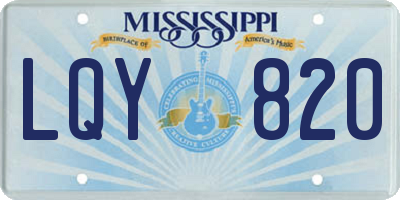 MS license plate LQY820