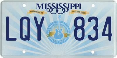 MS license plate LQY834