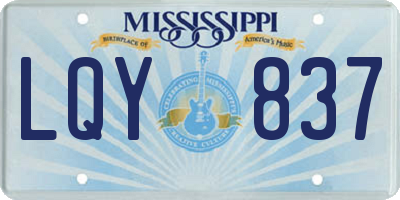 MS license plate LQY837