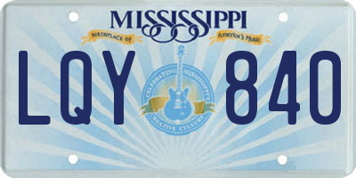 MS license plate LQY840
