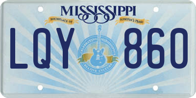 MS license plate LQY860