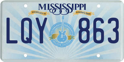 MS license plate LQY863