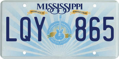 MS license plate LQY865