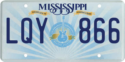 MS license plate LQY866