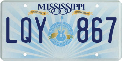 MS license plate LQY867
