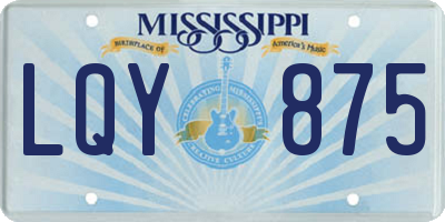 MS license plate LQY875
