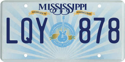 MS license plate LQY878