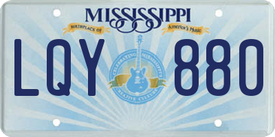 MS license plate LQY880