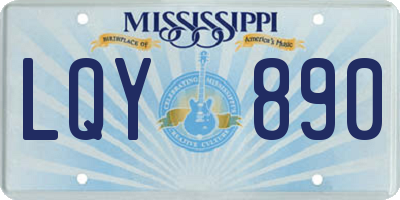 MS license plate LQY890