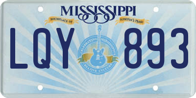 MS license plate LQY893