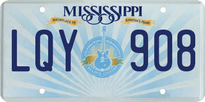 MS license plate LQY908