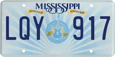 MS license plate LQY917