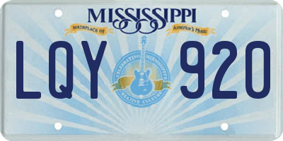 MS license plate LQY920