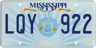 MS license plate LQY922