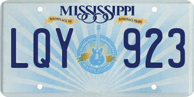 MS license plate LQY923