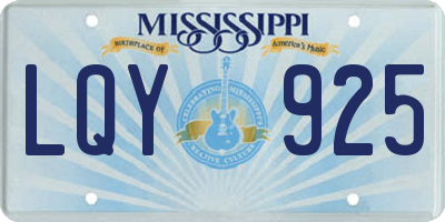 MS license plate LQY925