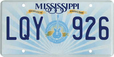 MS license plate LQY926