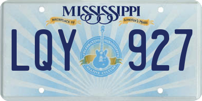 MS license plate LQY927