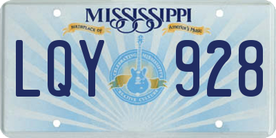 MS license plate LQY928